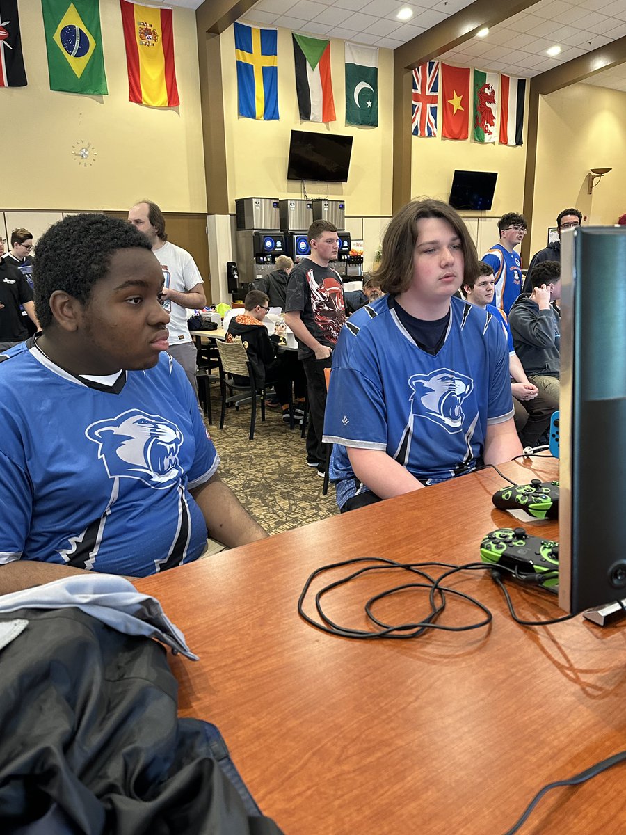 PMWestPanthers's tweet photo. Sat, May 30th, WHS esports traveled to Mount Aloysius College in Cresson, PA to compete in the PIEA state grand championship finals in the super smash brothers individuals tournament.  Mason Denmon and Michael Oke advanced to the top 16 out of 100 students across the state of PA. https://t.co/QyN5kh1CwV