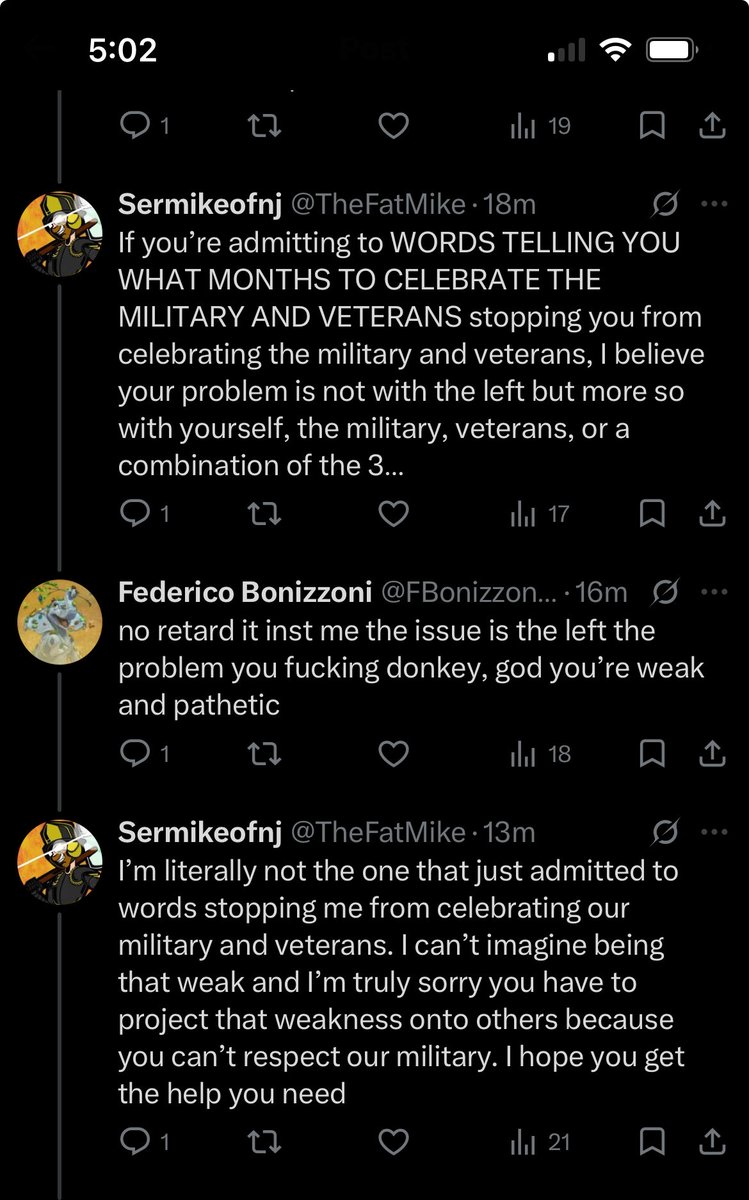 TheFatMike's tweet photo. @jdbdkdisbdjf @_sn_n No because literally when faced with the truth they’d genuinely rather just complain. It’s not about having respect for our troops. It’s about speedrunning insecurity https://t.co/y19qz4w9ah