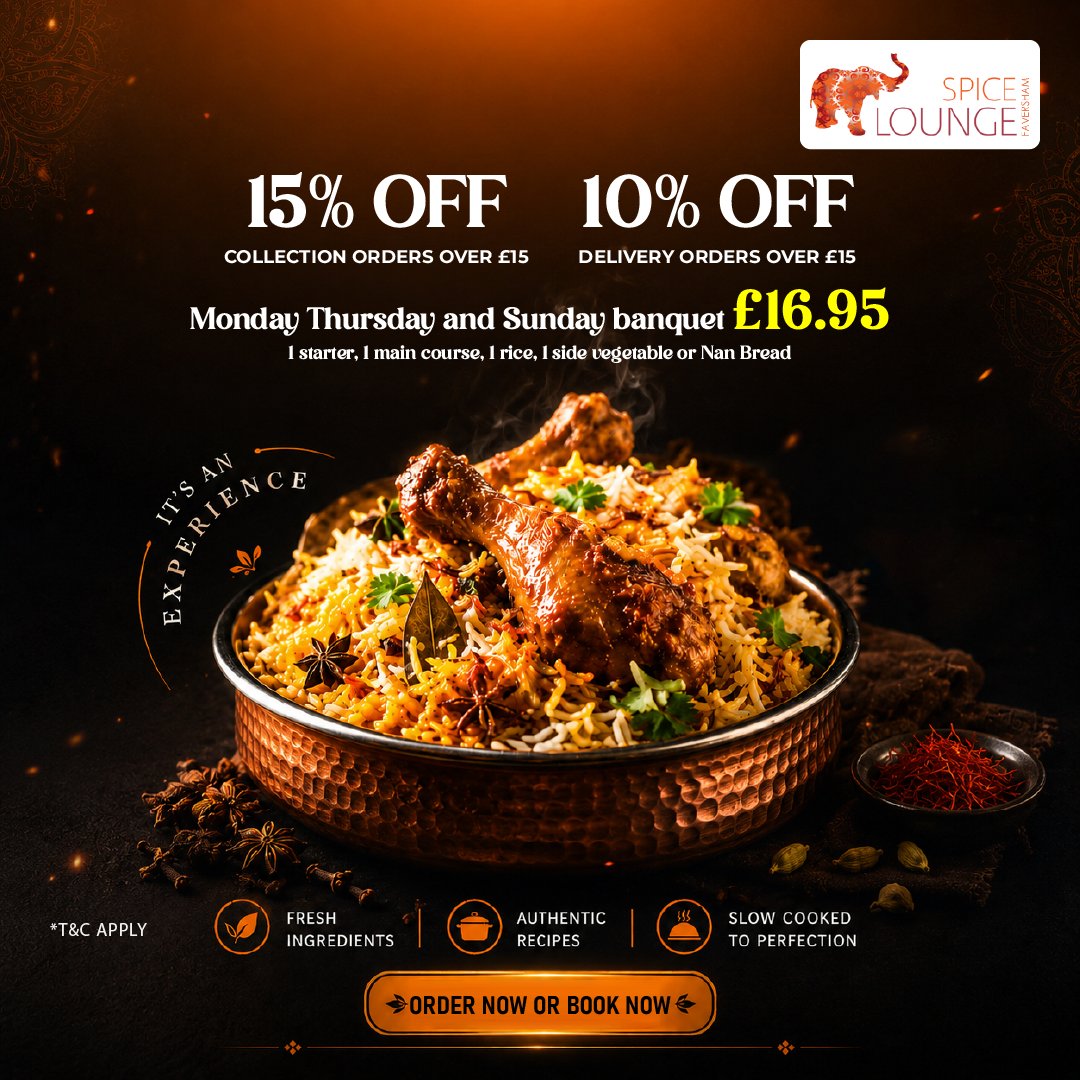 spicefaversham's tweet photo. LOOKING FOR YOUR NEXT FOOD FIX? 😍
 
When hunger calls, Spice Lounge delivers comforting indian dishes full of rich taste and proper takeaway satisfaction.
 
Enjoy something delicious today: https://t.co/fJAFqWVCxm

#YummyMoments #EatWellUK #FoodMood #SpiceLounge https://t.co/tzM3PAOPiD
