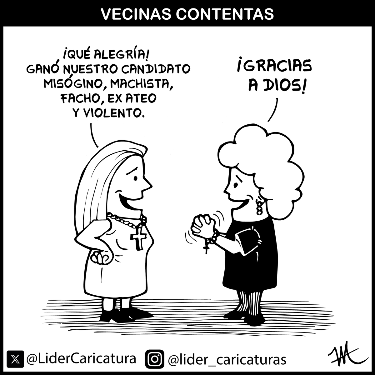 LiderCaricatura's tweet photo. Mis vecinas están celebrando que Abelardo de la Espriella le haya ganado a Cepeda en primera vuelta #FraudeElectoral #FelizLunes https://t.co/vJcjZMwNJf