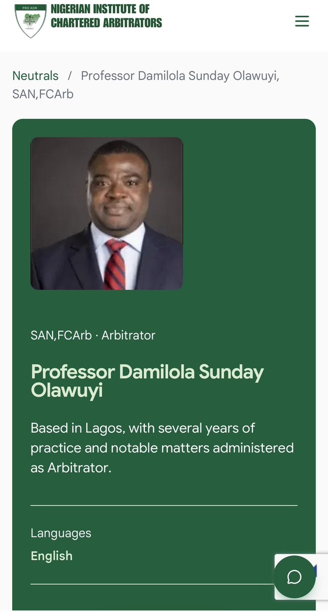 ogeesinstitute's tweet photo. Congratulations to our Director, Prof. @dsolawuyi on his recognition and inclusion in the list of appointable arbitrators by The Nigerian Institute of Chartered Arbitrators (@NICArbOrg) 

Learn more here: https://t.co/w8MhOtYpYu https://t.co/GjQB7aTI8r