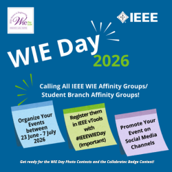 IEEEWIE's tweet photo. #IEEEWIEDay
Calling all IEEE WIE Affinity Groups &amp; Student Branch Affinity Groups! Plan your WIE Day ievents between 23 June &amp; 7 July 2026 and register them in IEEE vTools.
Get ready for the upcoming WIE Day Photo Contests &amp; Collabratec Badge Contest.
https://t.co/urqJDcsOm0 https://t.co/jmAGtS1p3Q