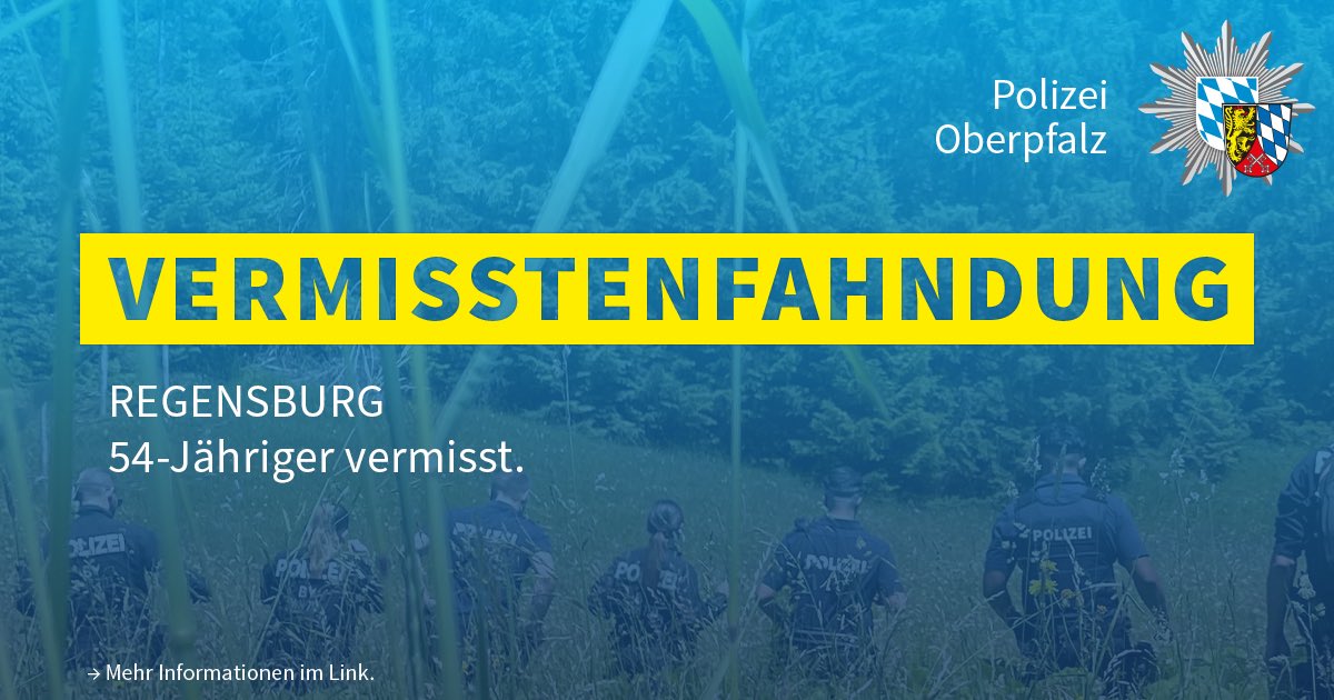 polizeiopf's tweet photo. 54-Jähriger aus Regensburg vermisst.

Eine Beschreibung samt Foto des Vermissten findet ihr hier:

https://t.co/Omhp0GHaqf

Bitte keine Hinweise über unsere Social-Media-Kanäle! https://t.co/5pGrBUKe03