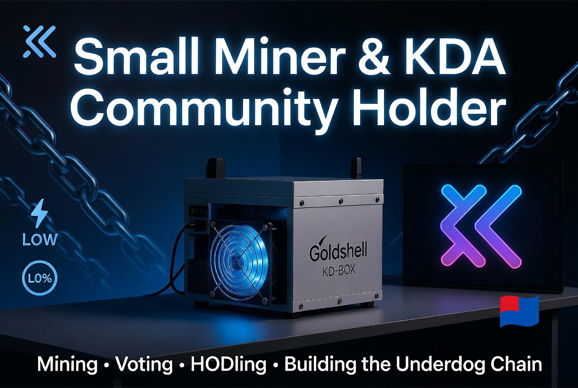 hodl_k's tweet photo. ⚠️ Small Miner & $KDA #Community #Holder? 

Here’s How to Move Forward in 2026 

A lot of us are in the same boat: 

small miners (1-5 TH/s) and holders who believe in the community takeover. 
The chain is still alive, but we need real execution. 

Here’s my practical plan:
Mining 
Optimize Now:
Best hardware for small setups: @goldshellminer KD-BOX / KD-BOX II / KD Lite (quiet & efficient for home)

Join active pools: @f2pool , @AntPoolofficial, @dxpoolofficial 
Wallet: @zelcore_io, @LinxWallet 

Holder Strategy:
#HODL strong. 
Price is very low (~$0.008), but #EVM Mainnet could be the turning point.
Stack from mining rewards and diversify a little.

How to Actually Help the #Chain (even as a small miner):

Update your node to v3.1+ and actively vote during #Mining Voting periods (66% hashrate threshold)

Join the official Community Discord/Telegram

Spread the word: 
“Underdog story” of a chain saved by miners and the community

We don’t need whales. 
Many small decentralized miners + strong execution on EVM = real chance for a comeback.

Who is still mining KDA #Community? 
Drop your setup and electricity cost below 

#Kadena #KDA #CommunityEdition #PoW #CryptoMining #BitcoinMining @KdaCed