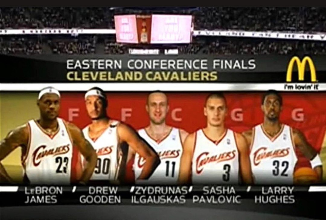 Broad_STweet's tweet photo. the belief that going to more Finals  should count against you because you lost with THIS LINEUP should get you lobotomized or jailed https://t.co/uVFbvg8SZ2