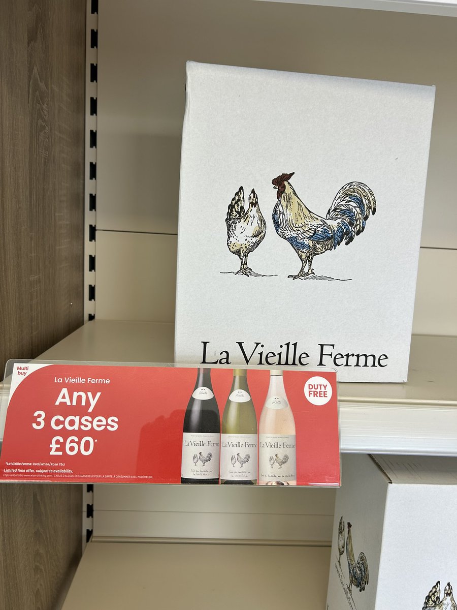 NigelStaples's tweet photo. HEADS UP‼️
An absolutely stonking deal on BF folks 
£25.50 for 6 (£4.25 ea.)
Or £60 for 3x6 (£3.33 per bouteille), apparently £9.75 each in Guernsey 🍷/white/rosé
Mix ‘n Match
TIP: Buy before leaving Gsy, so easier to load the car 
NOTE: Allowance only 6 bots per person into GY https://t.co/WSRbO9bpHS