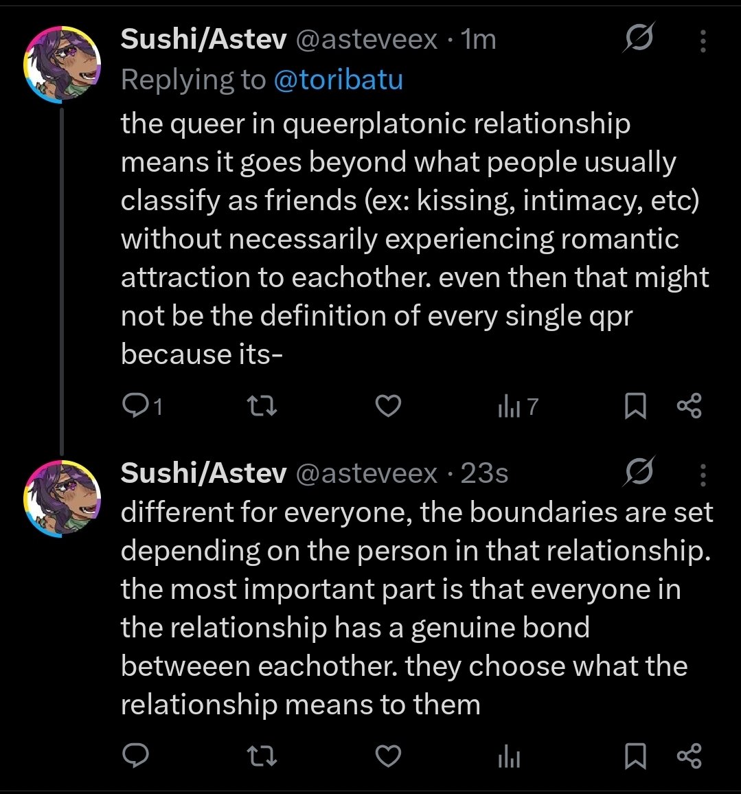 asteveex's tweet photo. hi guys, to anyone whos confused what queerplatonic means, heres a short explanation! keep in mind that each relationship is different, and the whole point of a queerplatonic relationship is to go outside of the norm !! go wild and love eachother in every way you can https://t.co/8CJ5egU9oN
