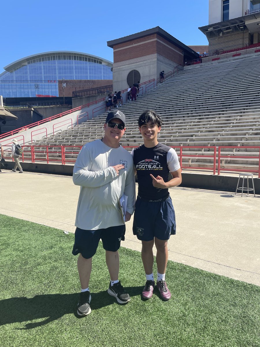 BradleyAbrahm's tweet photo. Grateful to have had the oppurtunity to attend the Maryland specialist camp and be one of 3 people that won the field goal competition, making a 51 yd field goal 
@SeanBarowski_ @CoachFannan @CoachRichHansen @FuentesKicking @CoachMattBarnes @CoachOFlaherty @SPPFootball https://t.co/cYyvBzZ302