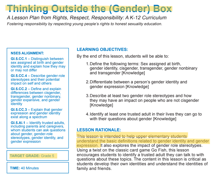HiKidHey's tweet photo. More than 6000 Colorado K-12 students have been exposed to the controversial Advocates for Youth 3Rs s*x ed curriculum.  3Rs teaches 5th graders about "gender identity" and instructs 7th graders on the importance of using their "trans friends' preferred pronouns."  

3Rs was implemented in small districts such as Gunnison and large districts including @dps_k12 and @BVSDcolorado thanks to grant funding from the state's Comprehensive Human Sexuality Grant Program.

Parents have passionately opposed 3Rs instruction in the Roaring Fork School District.