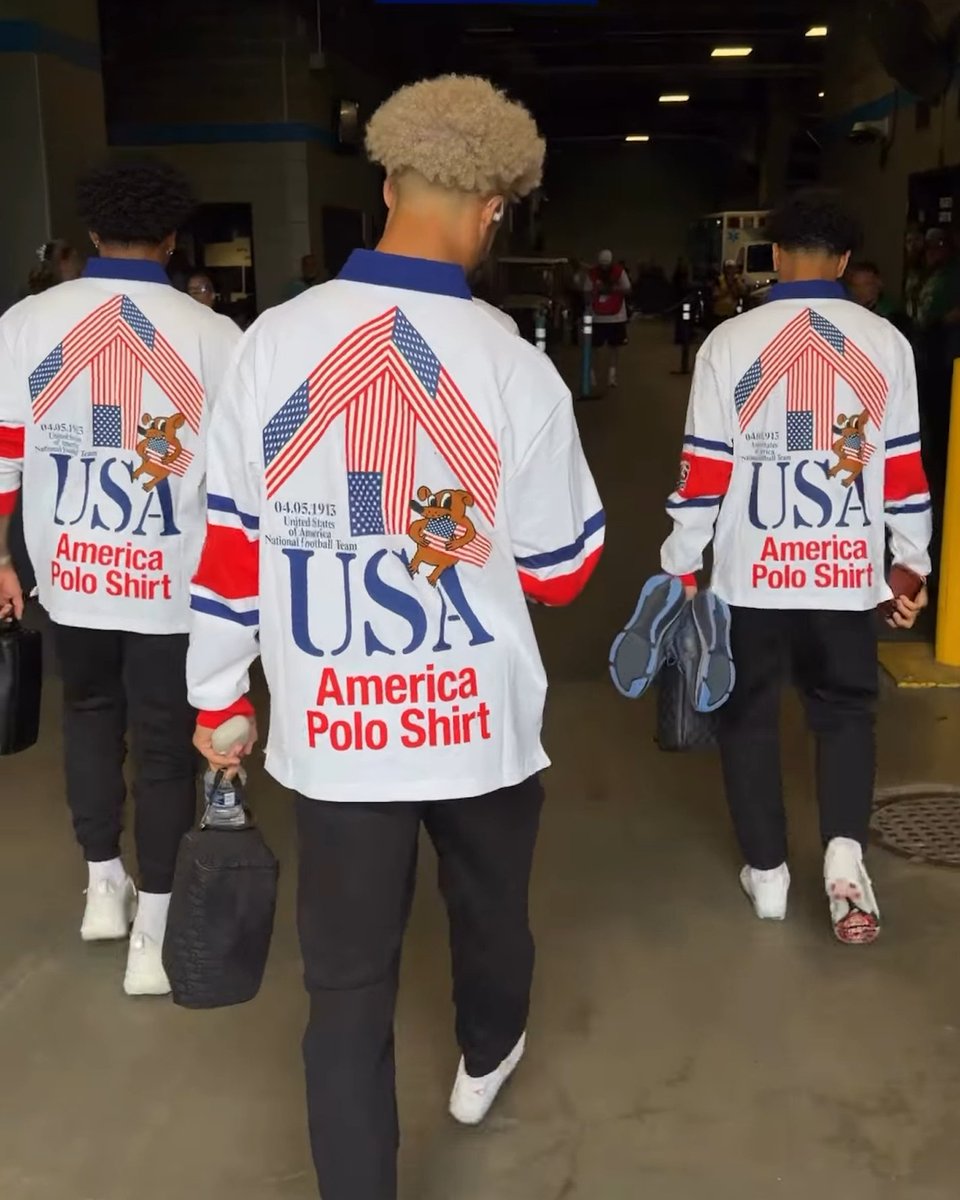 usmntonly's tweet photo. The USMNT debuted the Virgil Abloh Archive x Nike Pre-match collection ahead of the match against Senegal.

These are so tough 🔥 https://t.co/bXtIK9nWbf