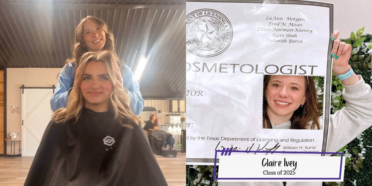 WillisSchools's tweet photo. Cosmetology: Classroom to Career (Part 3) 💇‍♀️ 

From classroom to career, these Wildkats are putting their skills into practice!

Aerolyn Lengye - High Brow, Low Key
Angie Granados - Zuka Head Spa
Claire Ivey - Beauty from Ashes Salon

The students were all members of the CO 2025. https://t.co/JqGqLWkhjP