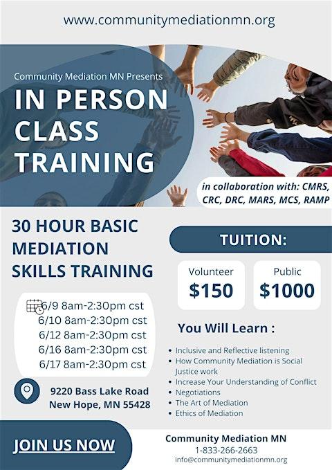 CommMediationMN's tweet photo. There is still time to register for our IN PERSON Basic Mediation Skills Training starting June 9, 2026!
Learn the essentials of mediation in just 30 hours.  
Join us for an exciting opportunity to enhance your mediation skills!  

https://t.co/g0GKNUSqMy https://t.co/edPJHJvApD