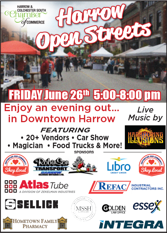 VisitHarrow's tweet photo. More details about our upcoming Harrow Open Streets scheduled for Friday June 26th!

Live music by Harbouring Illusions

20+ Vendors, Car Show, Magician and much more!

PLEASE SHARE! https://t.co/7WOCyEnKnv