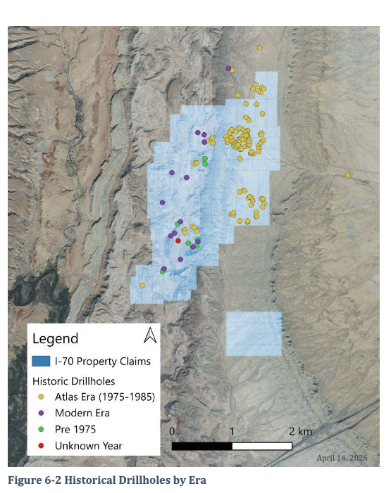 manhattanur's tweet photo. 2/7 At today’s spot prices, historical district production at I-70 represents ~US$370M of contained metal value. Manhattan Uranium now controls a consolidated land package at the core of that system. $MANU.V $MAUUF #uranium https://t.co/TfxIkbkWZq