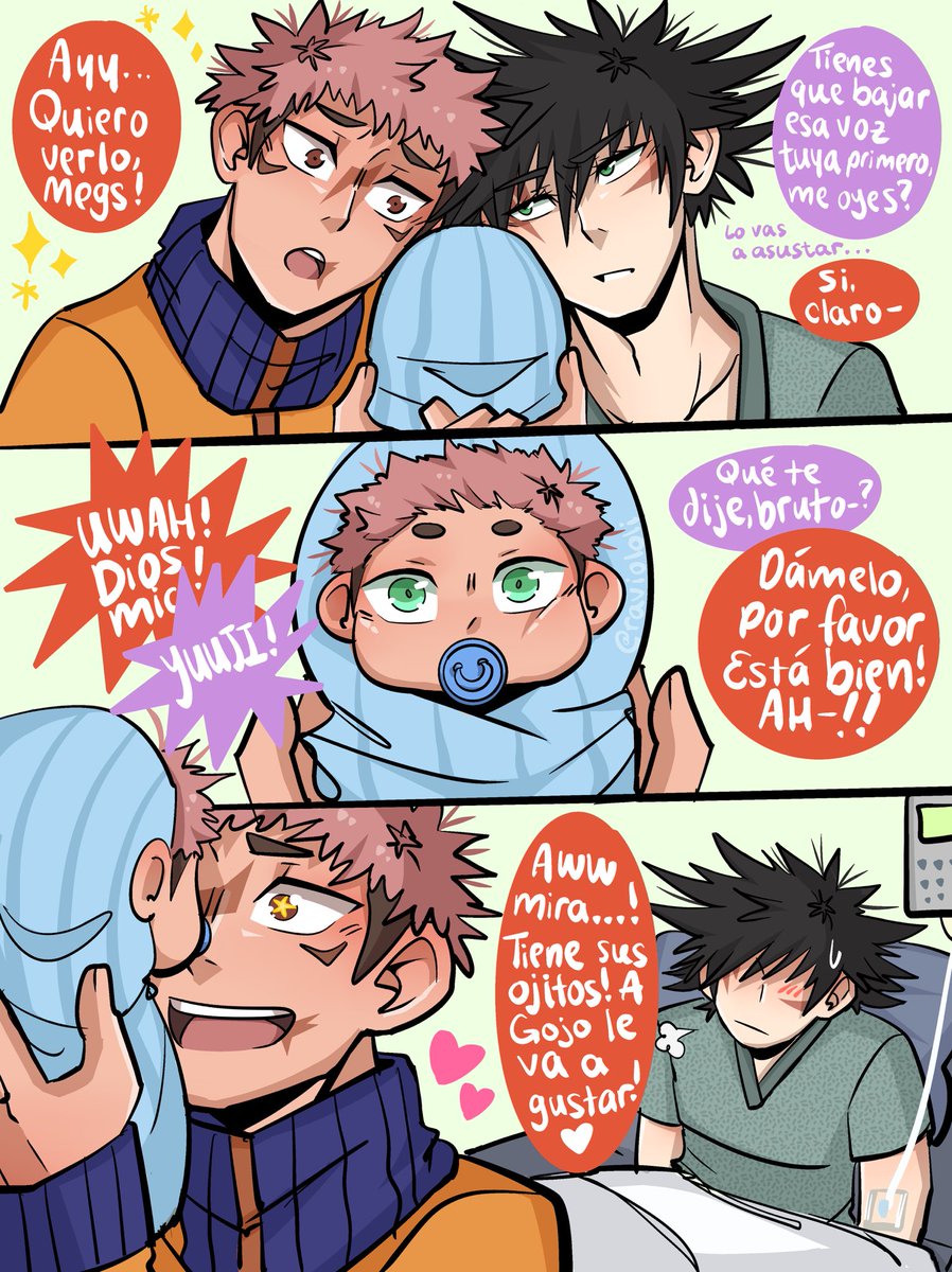 raviololi's tweet photo. Baby boy 🍼🐣 
#itfs #itafushi #yuuji #megumi #mpreg #jjkfanart https://t.co/6P3YsoEKN9