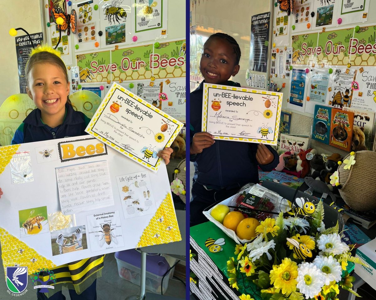 MitchellHouseT's tweet photo. To bee or not to bee... exceptionally creative?
Our Grade 2s created some hive-ly projects &amp; proudly presented them, filling the JP with plenty of buzz. Every learner received a certificate because they certainly earned their stripes!

#MitchellHouse #GrowingPeopleOfSignificance https://t.co/e5VuKexgcw