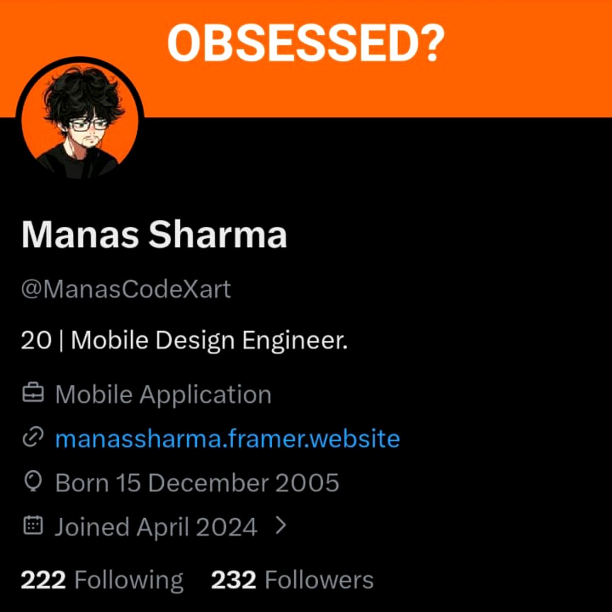 ManasCodeXart's tweet photo. I've been reevaluating a lot lately.

Less noise. More value.

Raising the bar for everything I build and share.

OBSESSED?
I don't know yet. Let's find out ;) https://t.co/labR96FWjY