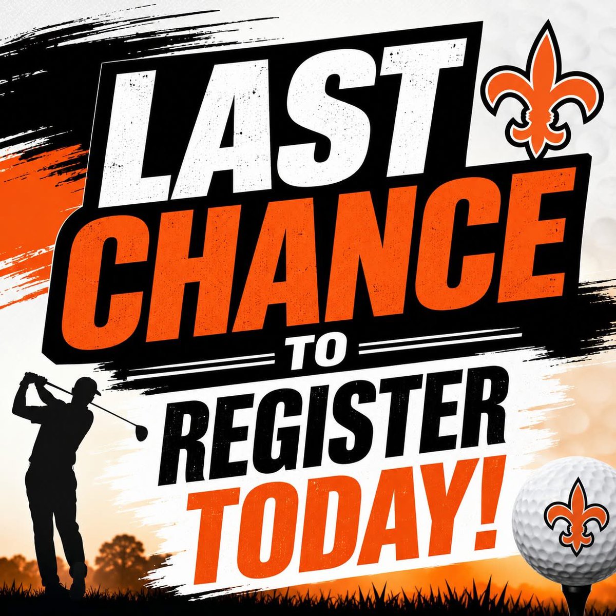 STCEBoosters's tweet photo. ⛳️ LAST CHANCE TO REGISTER! ⛳️

Help us fill the course with Saints!

Today is your final opportunity to join us for the inaugural Saints Athletic &amp; Alumni Golf Outing. Grab your friends! 
Tag the Saint below who still hasn't signed up yet.👇⛳️

⏰ Registration closes today. https://t.co/eXBIIU2pbM