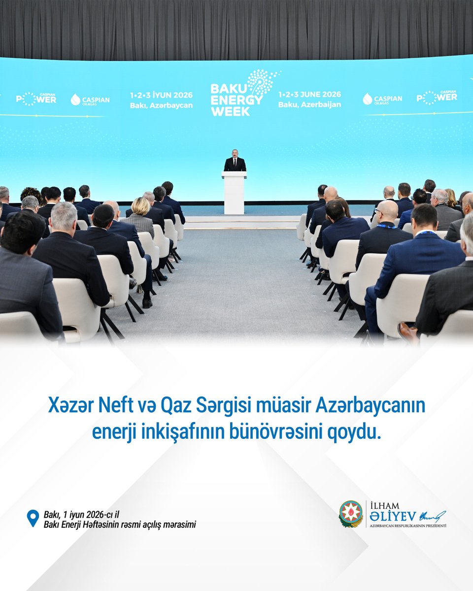 azpresident's tweet photo. Xəzər Neft və Qaz Sərgisi müasir Azərbaycanın enerji inkişafının bünövrəsini qoydu.

https://t.co/nzkWU5wo30 https://t.co/LNDsv5zDd0