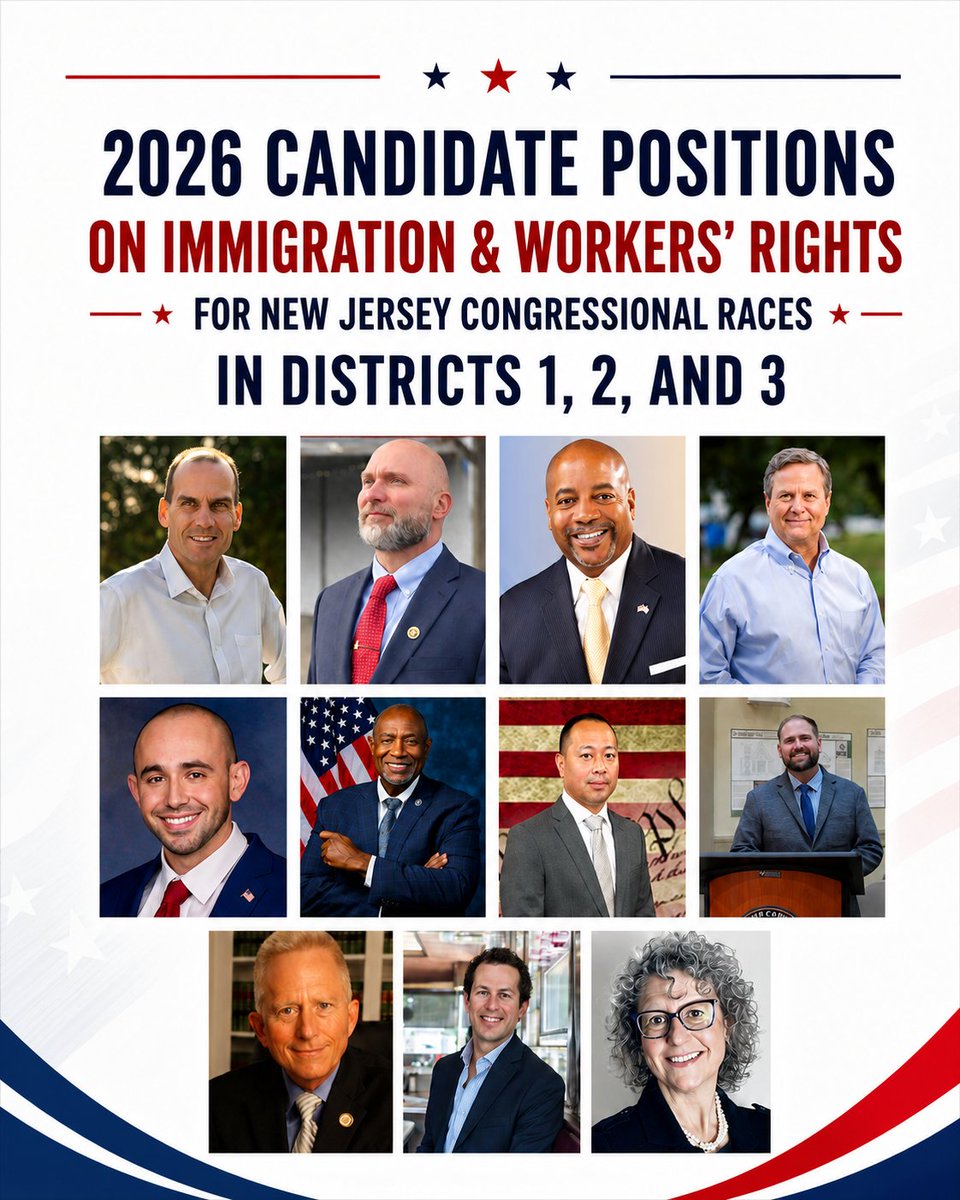 CATAMigrantes's tweet photo. 🗳️ NJ primary elections are tomorrow, Tuesday, June 2. Before you vote, learn where candidates in Districts 1, 2 &amp; 3 stand on immigration, labor rights, and immigrant worker protections.

📌 Read more: https://t.co/FrUSB9RPyK

Get informed. Vote. ✊🏽 https://t.co/xUYWo8UTH0