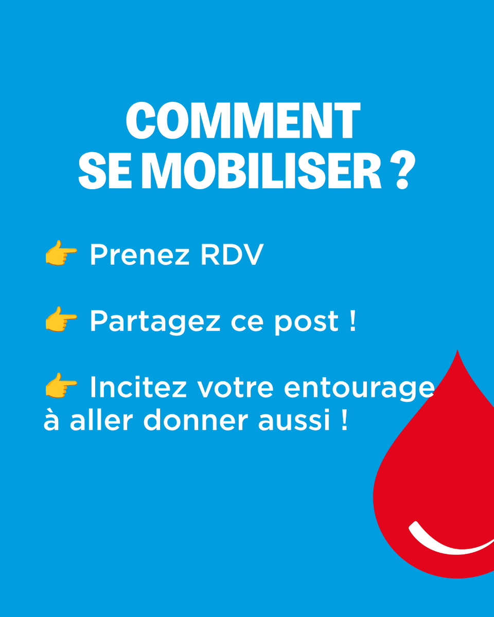 EFS_dondesang's tweet photo. Nos réserves de sang sont faibles.

Les fortes chaleurs ont entraîné une baisse importante des dons partout en France.
Nous avons besoin d'une mobilisation rapide pour reconstituer les stocks.
Mentionnez un max de personnes sous ce post et partagez autour de vous ! https://t.co/Kh1SP1IvCy