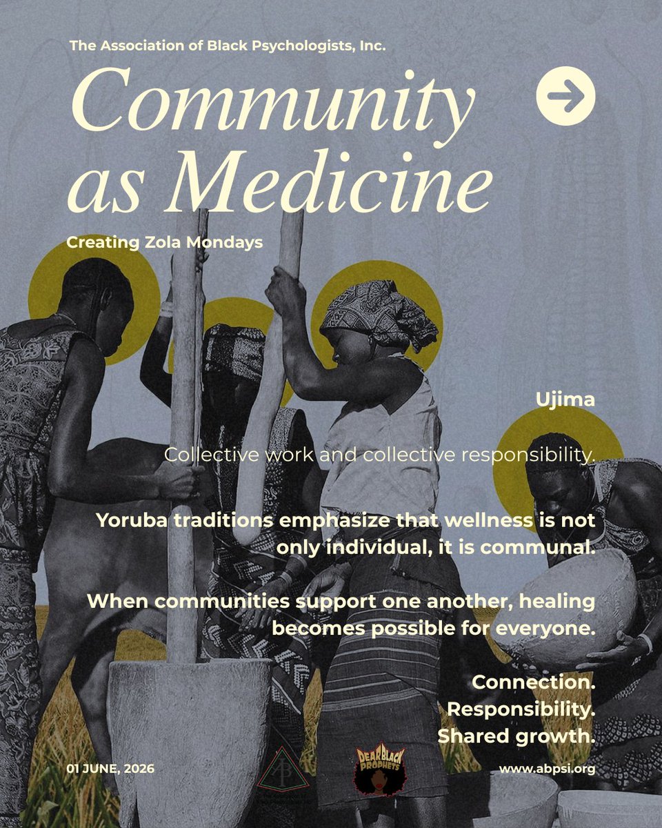 TheABPsi's tweet photo. What can Afrikan spiritual traditions teach us about healing and wellness?

Join ABPsi today at 1 PM ET for Afrikan Spirituality as Cultural Medicine.

Watch Live: https://t.co/sxAn2JmrE3

#ABPsi #CreatingZolaMondays #HealingRevolution https://t.co/YVMxLhjDDz