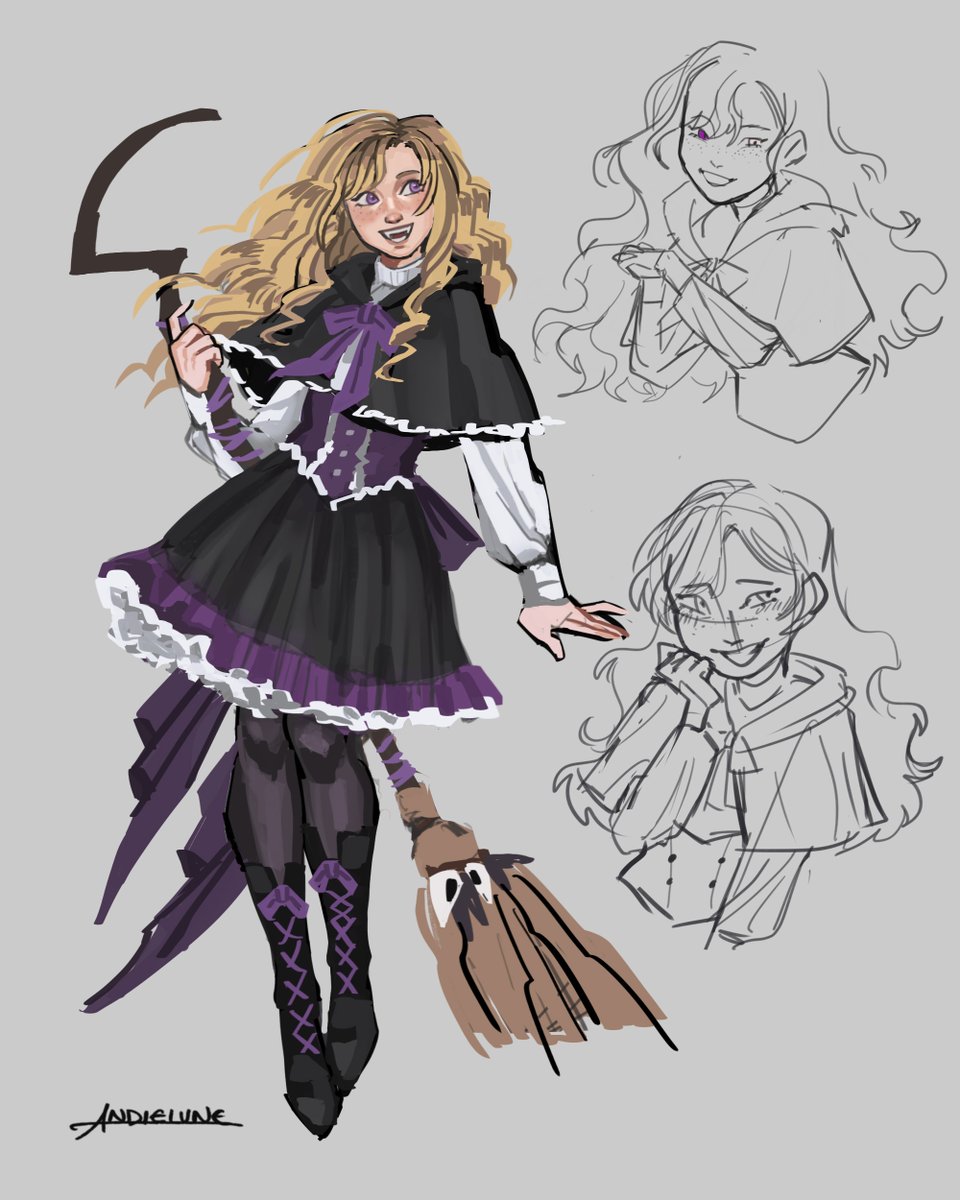 andielune's tweet photo. My witch oc Wyla 💜 #dnd #oc #sketch https://t.co/jgpvcsMbfk