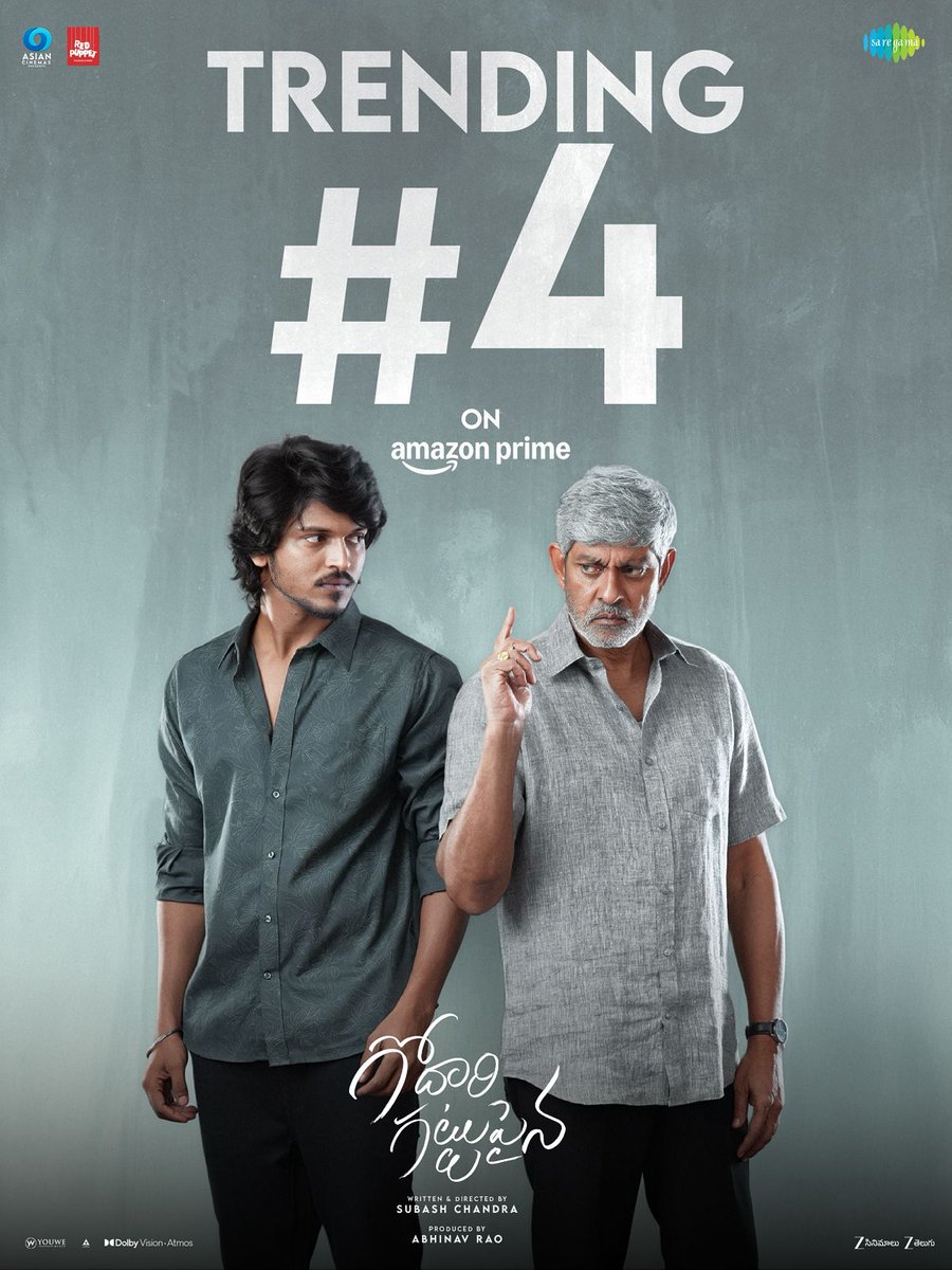 Box_Office_BO's tweet photo. #GodariGattupaina is TRENDING #4 on @PrimeVideoIN https://t.co/MAyXyr7245