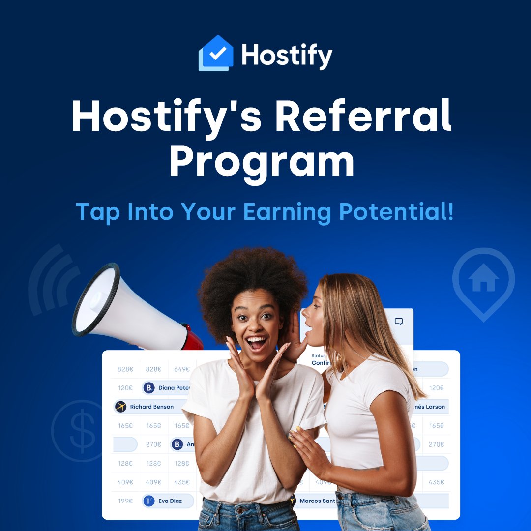 Hostifycom's tweet photo. 💡 Know a property manager or vacation rental company looking for a new PMS?
Earn up to $500 per successful referral, while they can get up to 30% off Hostify.
👇
https://t.co/2ymCW1xgSR
#Hostify #ReferralProgram #PMS #ChannelManager #STR #PropTech #HospitalityTech https://t.co/6F7IYBwUZZ