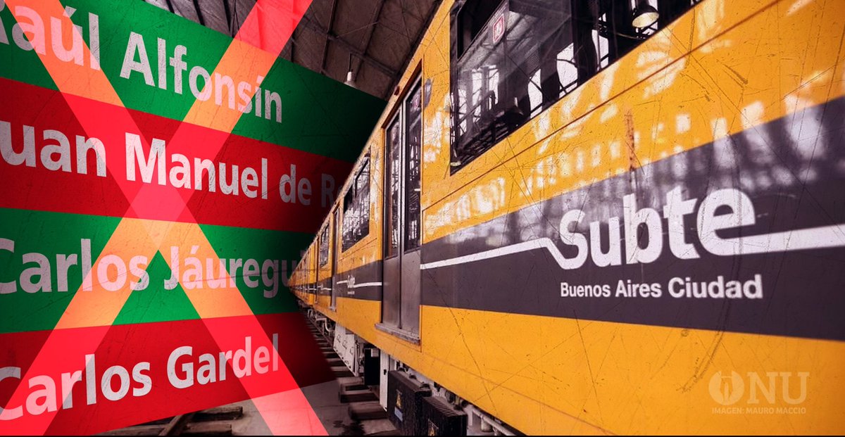 vazerrat's tweet photo. Del “Raúl Alfonsín” a “Carlos Jáuregui”: los nombres que buscan cancelar de las estaciones del subte

El proyecto está en la Legislatura porteña y propone rebautizar decenas de estaciones 
El oficialismo y parte de la oposición ya anticipan que la iniciativa difícilmente avance, mientras que la UCR pide poner en debate el tema
https://t.co/083fwZM7Mb