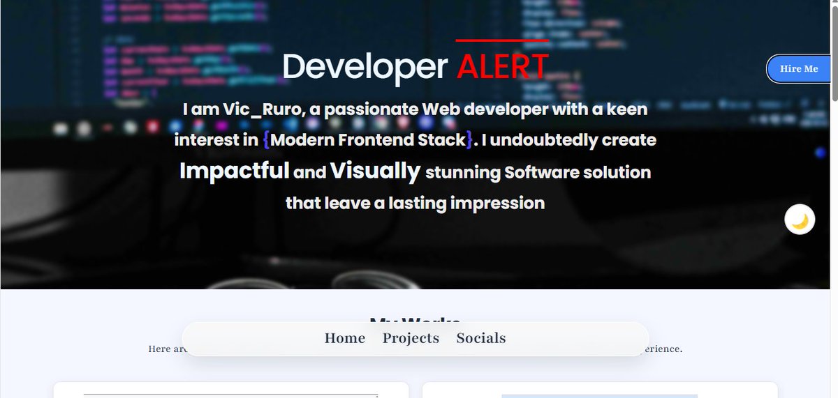 Vicruro's tweet photo. Learning React: Week 14// Week 20
I decided to build my portfolio, second one by the way. This time  with React this time. It was quite seamless though I worked on the initial design I came up 
One of the most recurring issues was responsiveness of the Project component, fixed. https://t.co/hsAqe3pY25