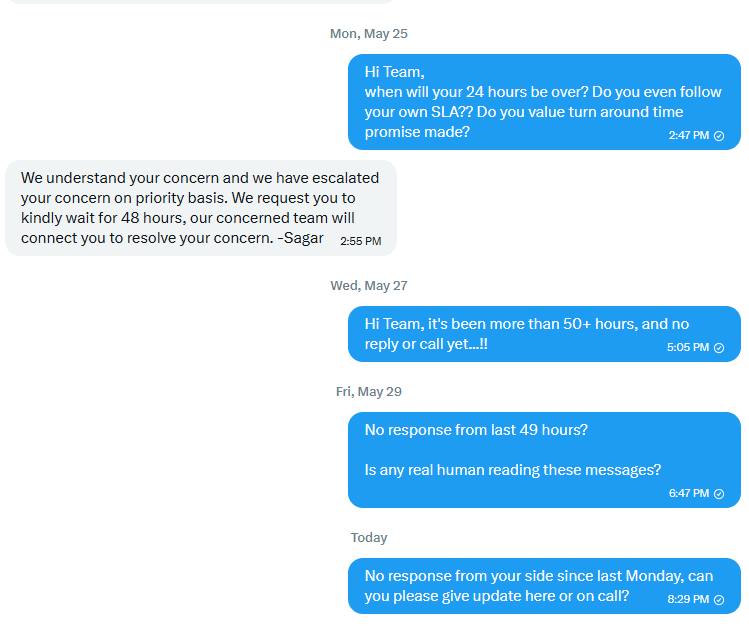 honeymgr's tweet photo. @makemytripcare @makemytrip @consaff @jagograhakjago @DGCAIndia @PMOIndia @GoI_MeitY Again no reply since last Monday
@makemytrip

@consaff

@jagograhakjago

@DGCAIndia

@PMOIndia

@makemytripcare
@GoI_MeitY
#UnfairTradePractice #ScamAlert #ConsumerRights #MakeMyTrip #CustomerExperience https://t.co/GU7w0zVxWQ