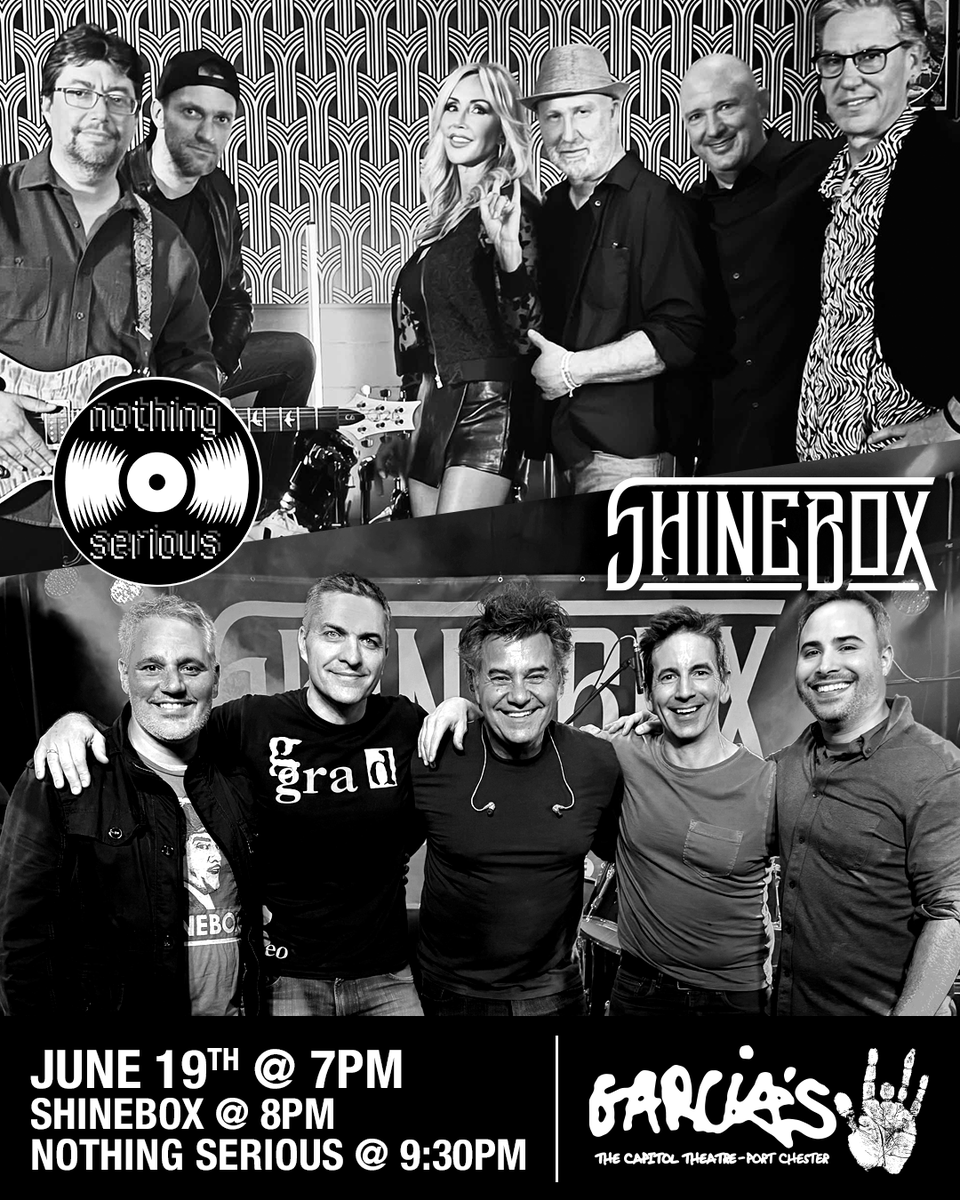 GarciasAtTheCap's tweet photo. 💿 ON SALE NOW! 💿 Nothing Serious &amp; Shinebox rock a co-headliner in Garcia's on Fri, Jun 19! Grab tickets now-->> https://t.co/k9HXHovqc8 https://t.co/tvaMurso4e