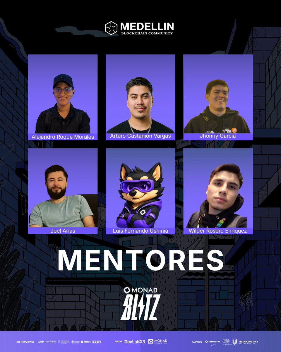 MedellinBlock's tweet photo. Ya casi es el día. ⚡

Estos son los mentores que van a estar con los equipos el 6 de junio en el Monad Blitz Medellín. 🔥🇨🇴

¿Ya tienes tu cupo? 👇 https://t.co/bM8nNawyUM https://t.co/Ra7rtPhc6C