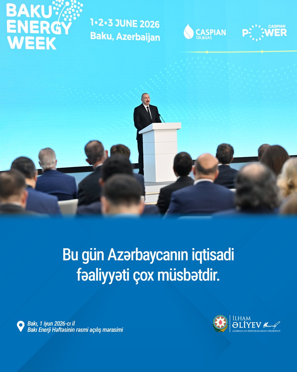 azpresident's tweet photo. Bu gün Azərbaycanın iqtisadi fəaliyyəti çox müsbətdir.

https://t.co/nzkWU5wo30 https://t.co/ltzaPuBQR8