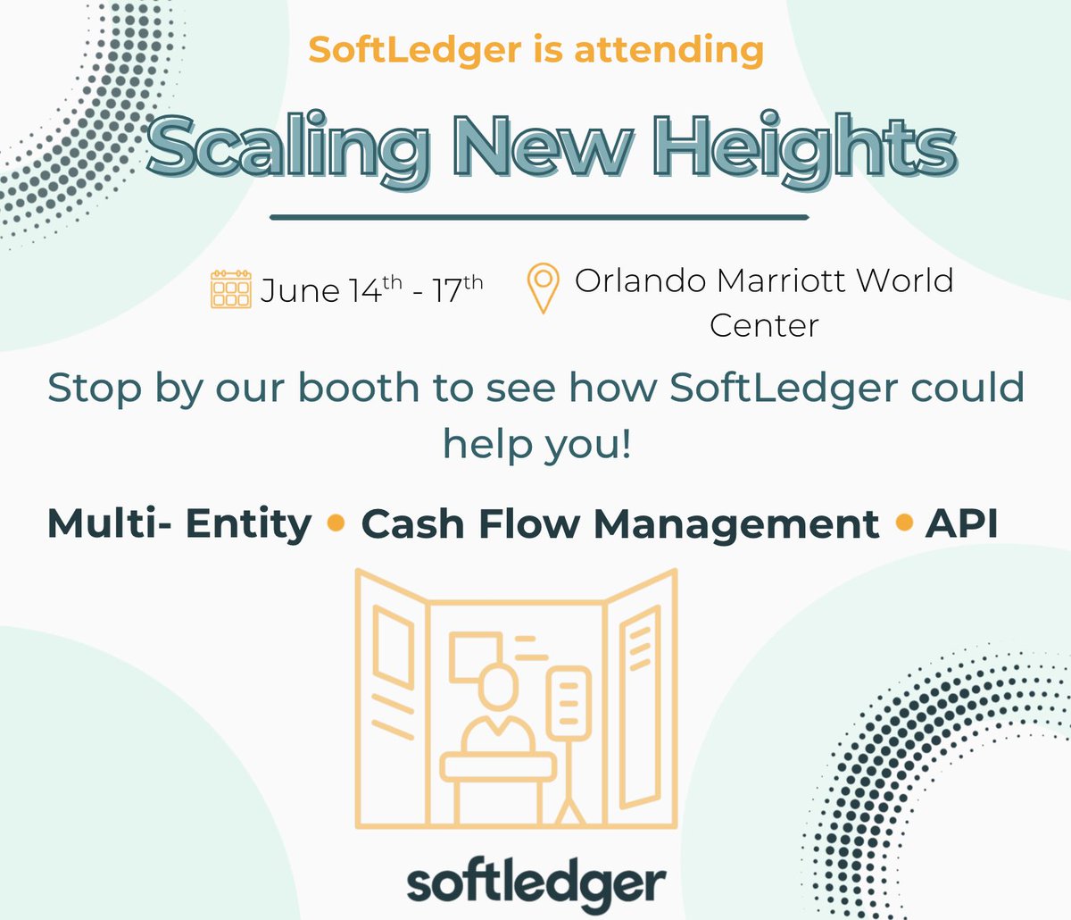 SoftLedger's tweet photo. We're headed to Scaling New Heights 2026! 🎉 

🗓️June 14th-17th
📍Orlando Marriott World Center

Come find us and see how SoftLedger is helping finance and accounting professionals work smarter with real-time reporting, multi-entity consolidation, and a platform built to scale.

We hope to see you there!