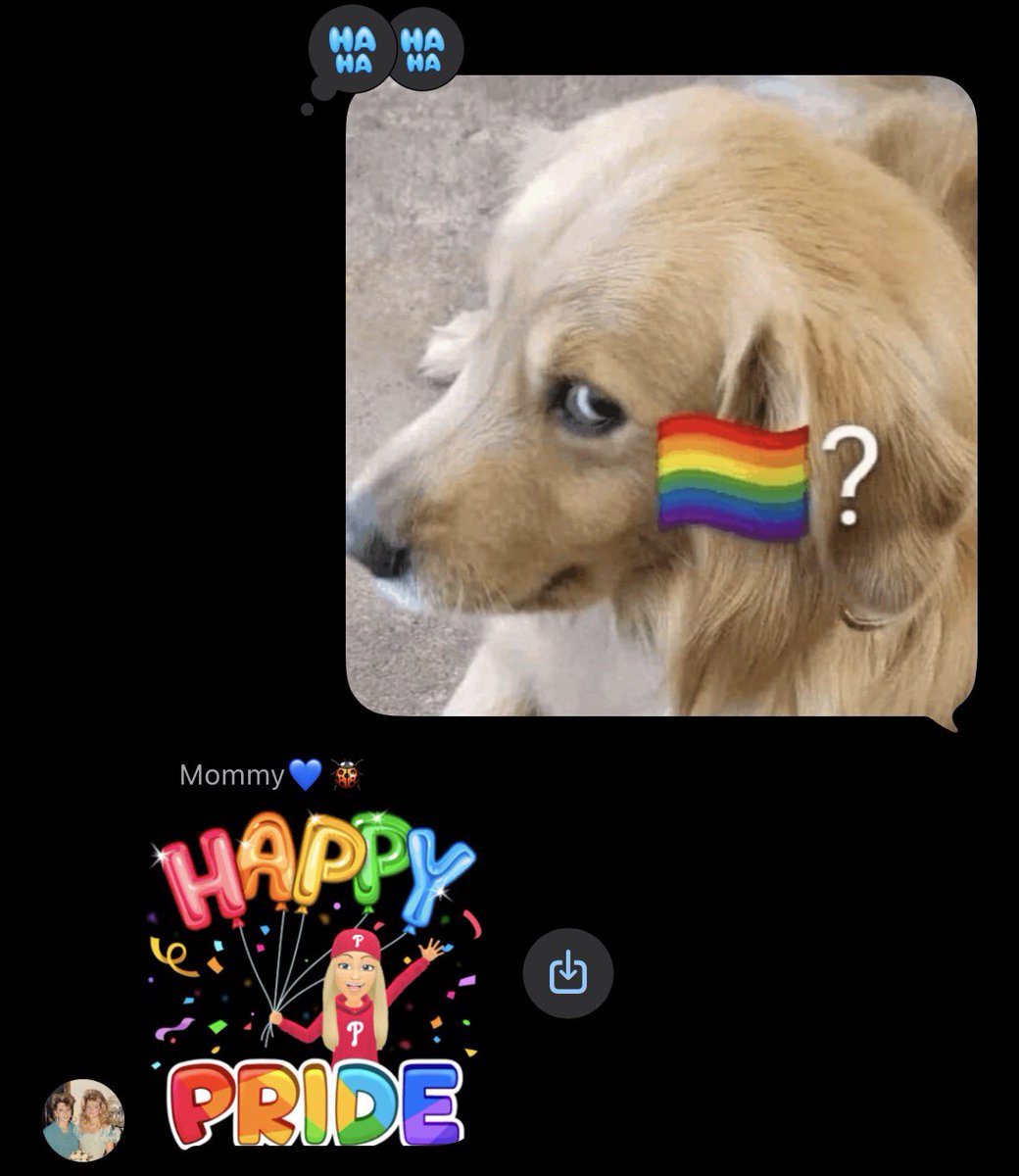 TimBovitt's tweet photo. I start pride month with a meme ever year and my mom sends a bitmoji https://t.co/gTkNN51MD5
