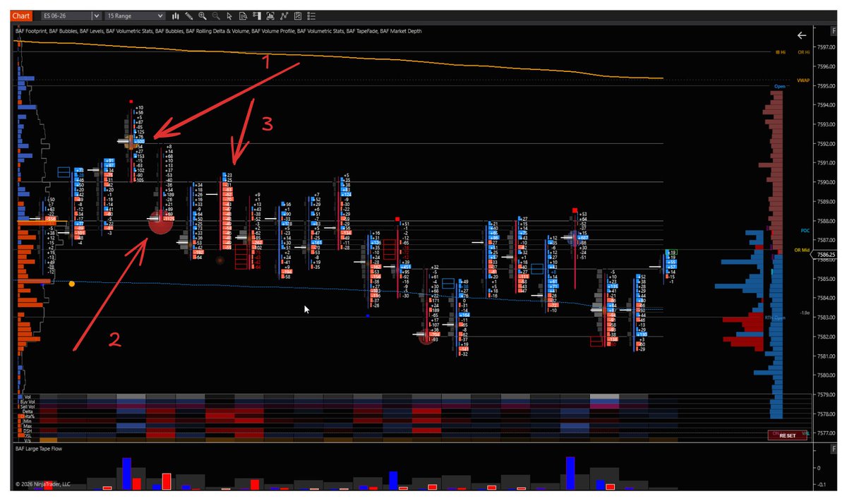 BidAskFlow's tweet photo. #Orderflow #NinjaTrader - Some interesting flow. How would you read that? https://t.co/YyaMJIMMlN