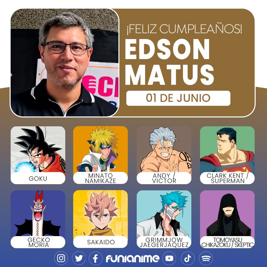 funianime's tweet photo. 🥳🎈 El talentoso actor de doblaje Edson Matus está de cumpleaños. ¡Muchas felicidades! 🎈🥳 @EdsonMatus https://t.co/74Thd493nl
