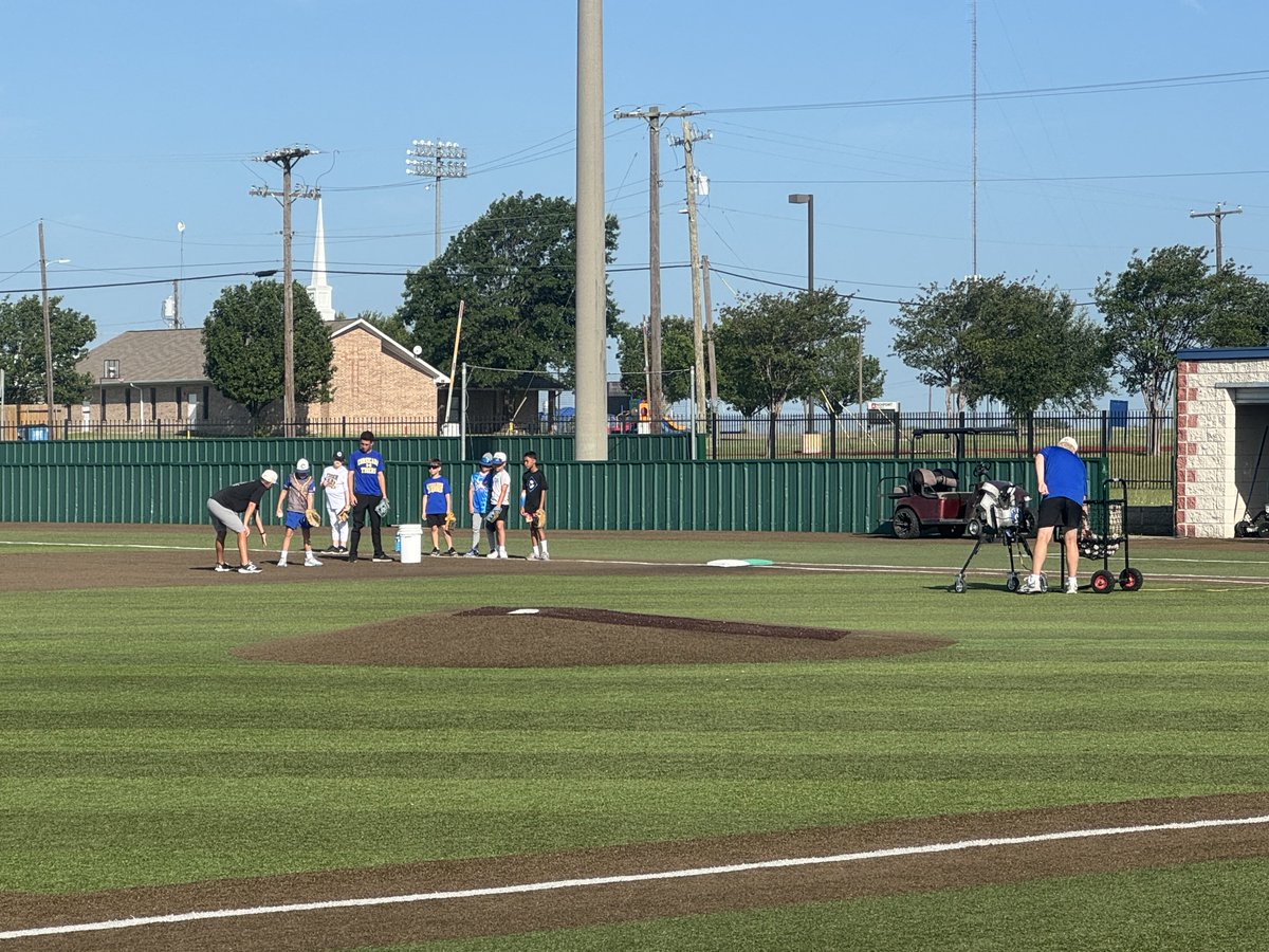 NavarroSports's tweet photo. The boys of summer are out in force today at the 2026 CHS/Navarro baseball camp.  Lots of FUNdamentals being taught and a bunch of smiling faces running around! https://t.co/G4J5CnSSe4