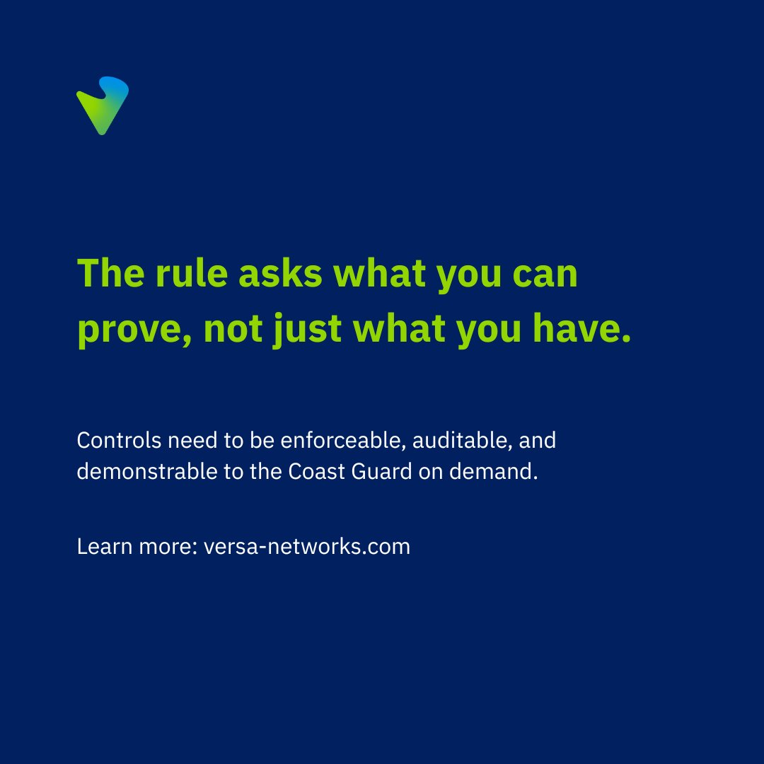 versanetworks's tweet photo. Most maritime teams assume their existing controls cover the MTSA requirement.

Common gaps:
- VLANs do not satisfy segmentation. 
- Annual scans do not satisfy inventory. 
- Siloed logs do not satisfy investigation requirements. 
- OT is not out of MFA scope if it is remotely accessible.

The full myth vs. reality breakdown is here: https://t.co/CBijZWxALC

#NetworkSecurity #MaritimeSecurity #Compliance