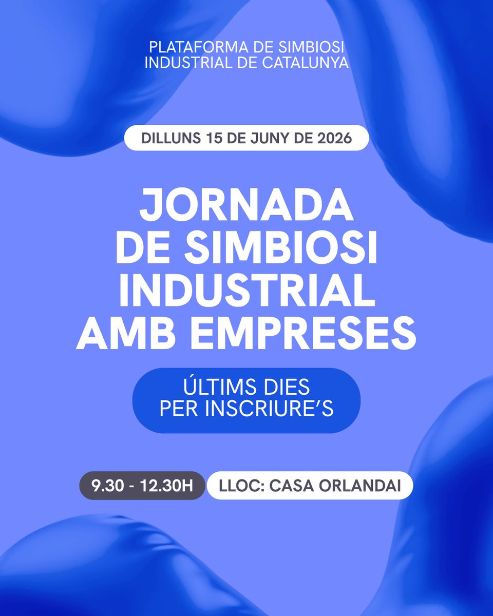 residuscat's tweet photo. Encara ets a temps! Vine a repensar com convertir recursos sobrants en oportunitats.  El proper 15 de juny reunirem empreses en una jornada participativa per compartir reptes, detectar sinergies i explorar noves oportunitats de col·laboració i valorització.  Una sessió en format jam session que ens farà reflexionar sobre la gestió dels residus i els recursos sobrants, compartir experiències i explorar noves oportunitats de col·laboració entre empreses del territori.  🕘 9:30 - 12:30 📍Casa Orlandai, Barcelona  Consulta l’agenda i inscriu-te aquí: https://t.co/zYpJ0ROJmn  #Jornada #Empreses #SimbiosiIndustrial #EconomiaCircular #Circularitat #ResidusCat