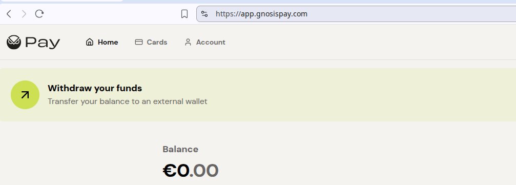 foxreymann's tweet photo. @gnosispay has security issue. Withdraw funds. How to? Go to https://t.co/JwDadSDKNk, login and use 'Withdraw your funds' button. 1 signature, 2 transactions to sign and you have your money. https://t.co/jILneEceM3