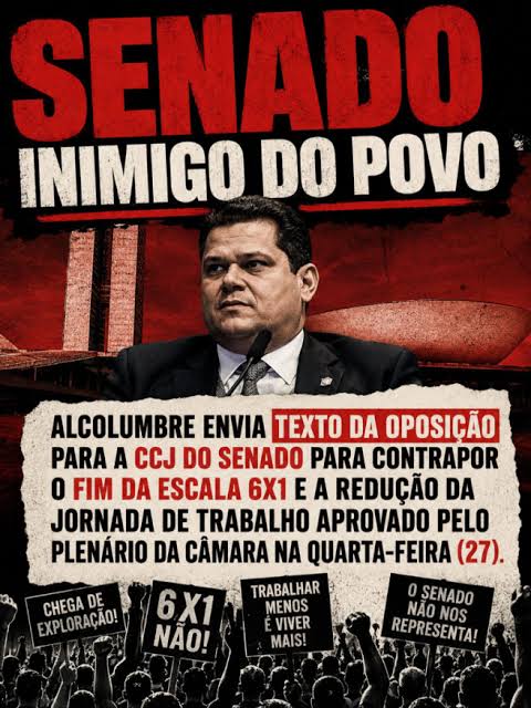 CarlosS48442375's tweet photo. SENADO INIMIGO DO POVO 
FIM DA ESCALA 6X1  JÁ. https://t.co/KbEUHMWYfA