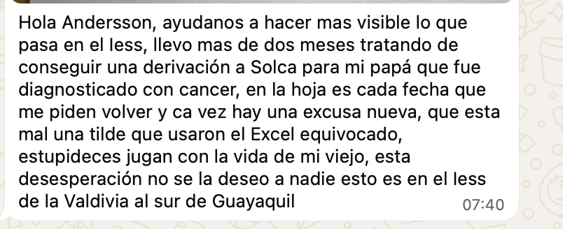 AnderssonBoscan's tweet photo. En el IESS, casi imposible conseguir derivaciones: https://t.co/tVEFtMMr8I