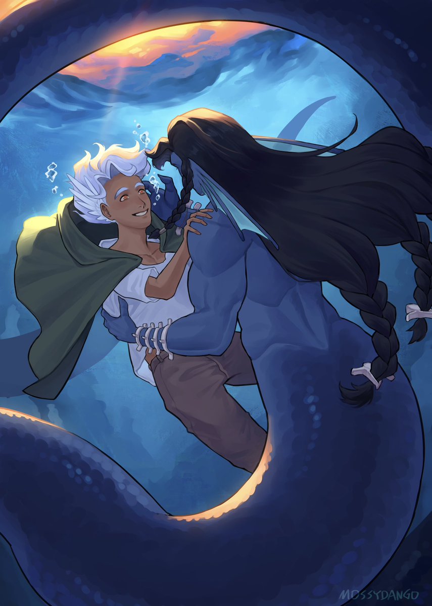 mossydango's tweet photo. A dance beneath the waves #oc https://t.co/DJsQ76tyPJ