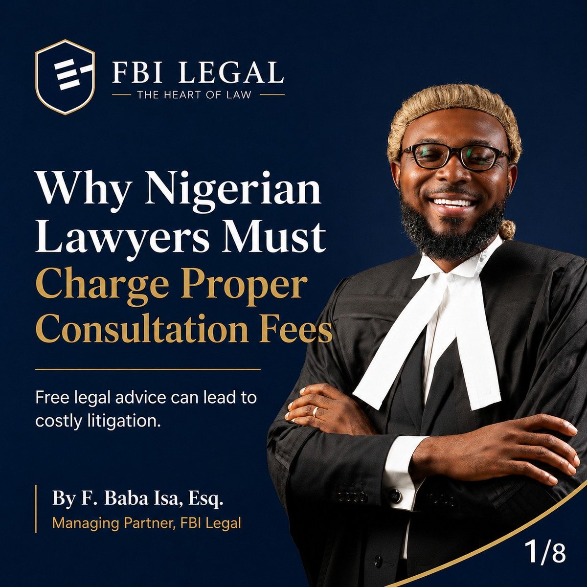 FBI_Legal's tweet photo. Sometimes, the best legal advice is not “let’s go to court.”
Sometimes, it is: do not file the case.

F. Baba Isa, Esq. explains why proper consultation fees protect both lawyers and clients. 

#FBILegal #TheHeartOfLaw #LegalConsultation #LegalAdviceNigeria #NigerianLawyers https://t.co/qNVdnrE3fe