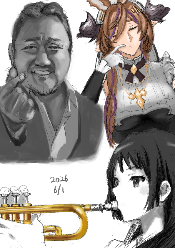 shoki_7795's tweet photo. 犯罪都市を見たのとユーフォニアム見たのとガレオン欲しいなってラクガキ https://t.co/xZVyMgROSm