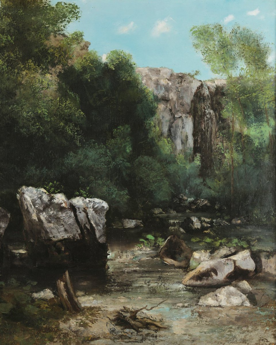 OKCMOA's tweet photo. Celebrate June artist birthdays from our galleries 🎂:

• William Trost Richards (b. June 3, 1833) | “Trevalga Head, Cornwall”
• Gustave Courbet (b. June 10, 1819) | “Gorge dans une Forêt (le Puits Noir)” [“Gorge in a Forest (The Black Well)”]
• Dhimitri Zonia (b. June 12, 1921) | “Saturday Morning”
• Sam Francis (b. June 25, 1923) | “Untitled”

Plan your visit to see these works at OKCMOA! Visit https://t.co/ho3dytus6d.