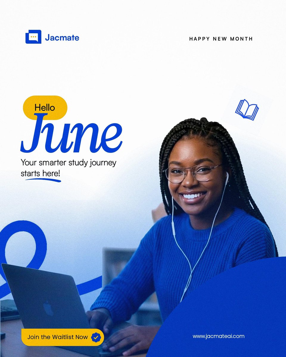 jacmateai's tweet photo. We’re building an AI-powered study companion that helps Nigerian university students stop guessing and start winning — the right topics, the right strategy, at the right time.
👇🏼Join the Jacmate Waitlist👇🏼
https://t.co/Rqa4YgPvxz

#Jacmate #StudentSuccess #9jaStudents #JuneGoals https://t.co/hmgk0zvlj1